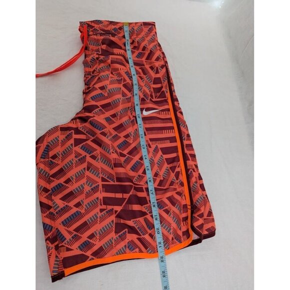 Nike Men's size Medium geometric swim shorts, orange burgundy, neon, lined O13 - Picture 10 of 11
